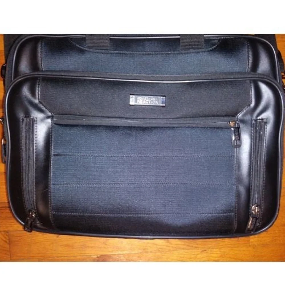 Kenneth Cole Reaction Laptop bag EZ Scan vegan leather and canvas 17